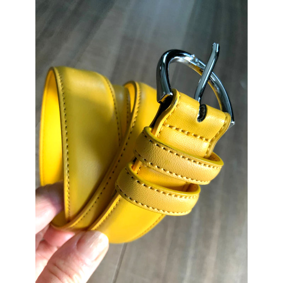 Falari 100% Genuine Leather Yellow Belt Size L - Picture 1 of 7